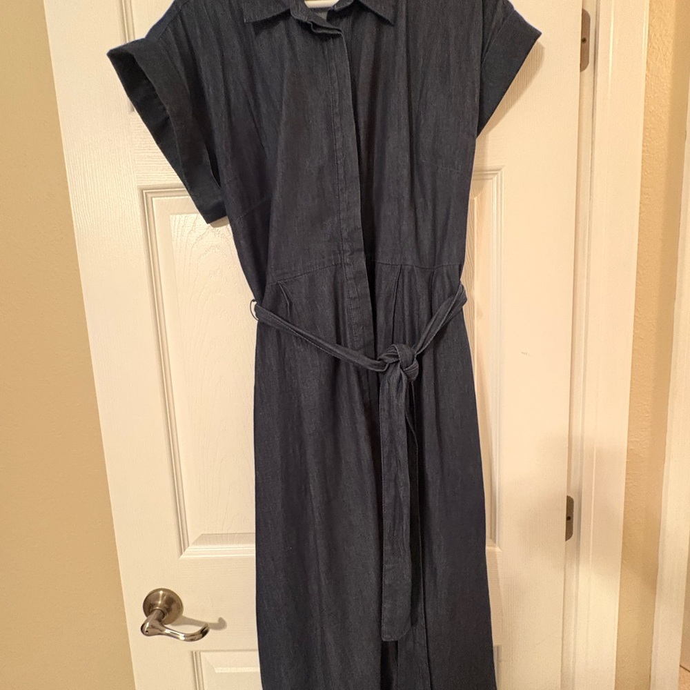 Ann Taylor Dark Blue Midi Dress